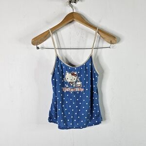 Vintage '03 Hello Kitty Tank Top Size Small Polka Dot Spaghetti Straps